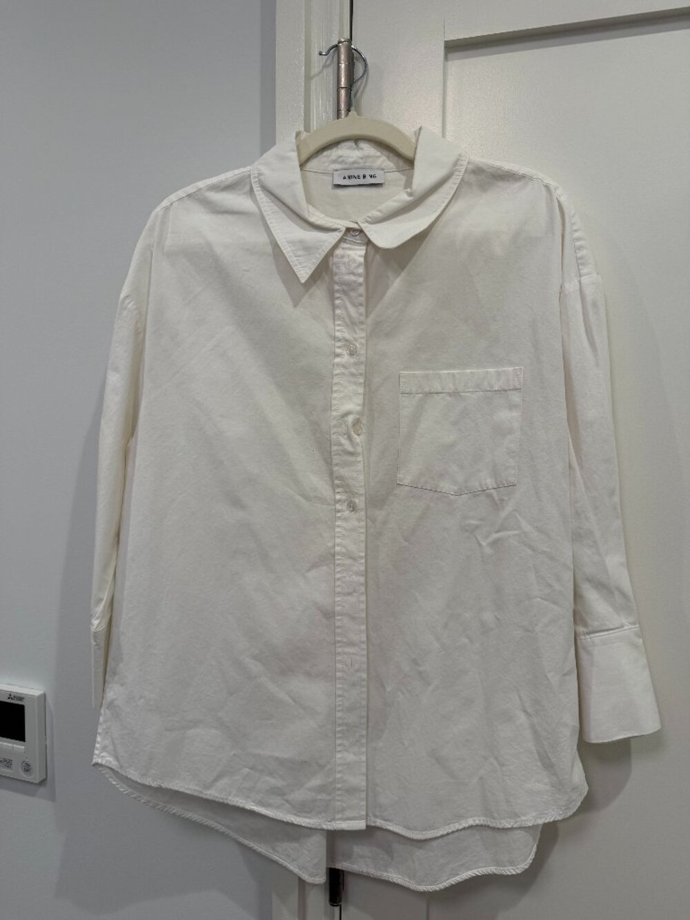 Anine Bing Oversized White Cotton Button Down Shirt Size S